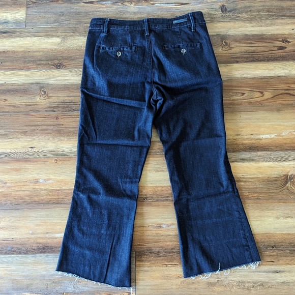 Pilcro and the Letterpress Dark Denim Cropped Flared Slim Jeans Size 29 - Picture 7 of 14